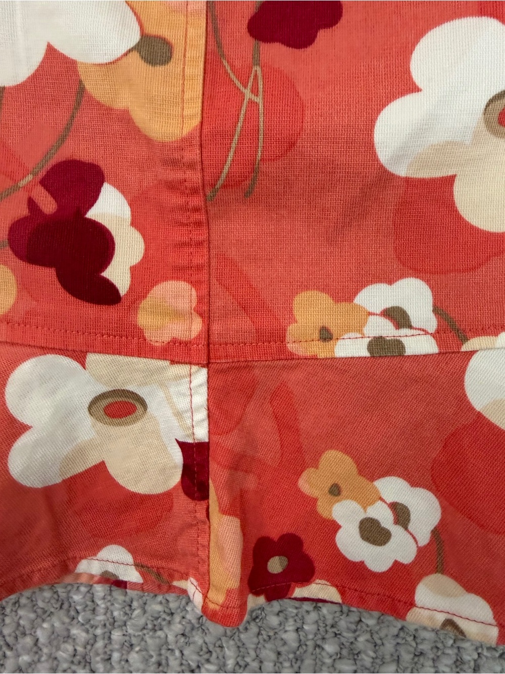LOFT Coral-Orange Floral Skirt Size 14P summer vacation resort wear - Picture 12 of 14